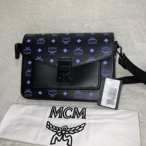 MCM Unisex Color Splash Logo Small Crossbody